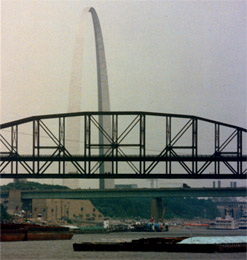 Times I Didn't Die: St Louis MO, 3-part memoir microstory, Gateway Arch, LaCledes Landing, Eads Bridge